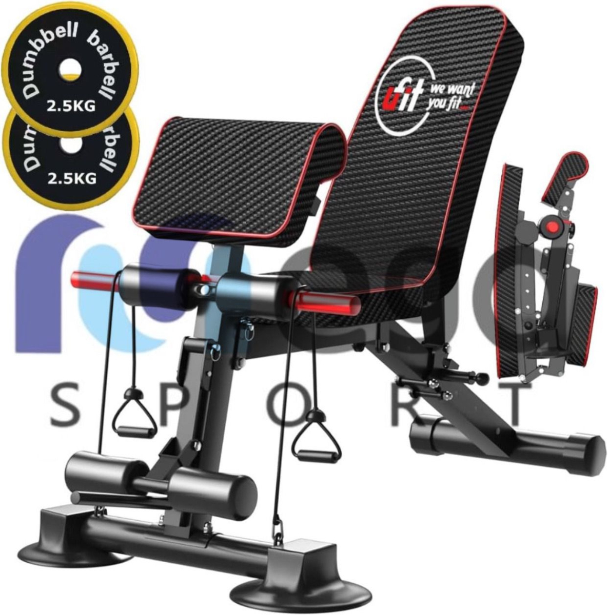 بنش مستويات مستورد مزود بحبل تمارين و2طاره